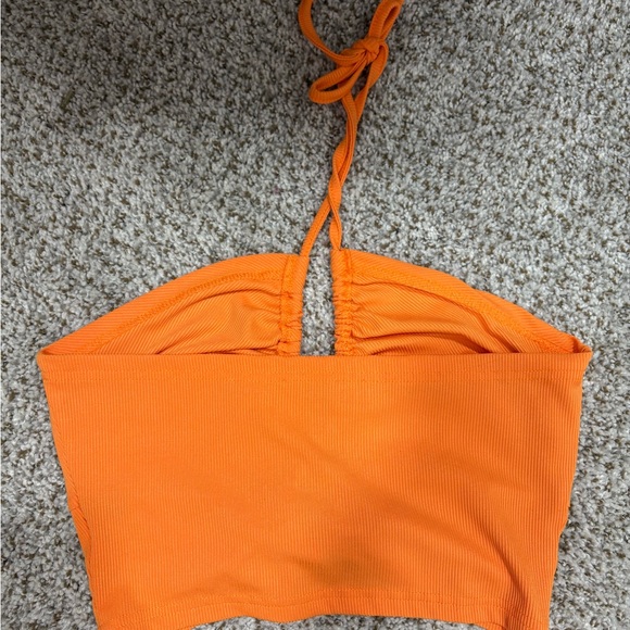 Orange Ruched Halter Top - Picture 2 of 3